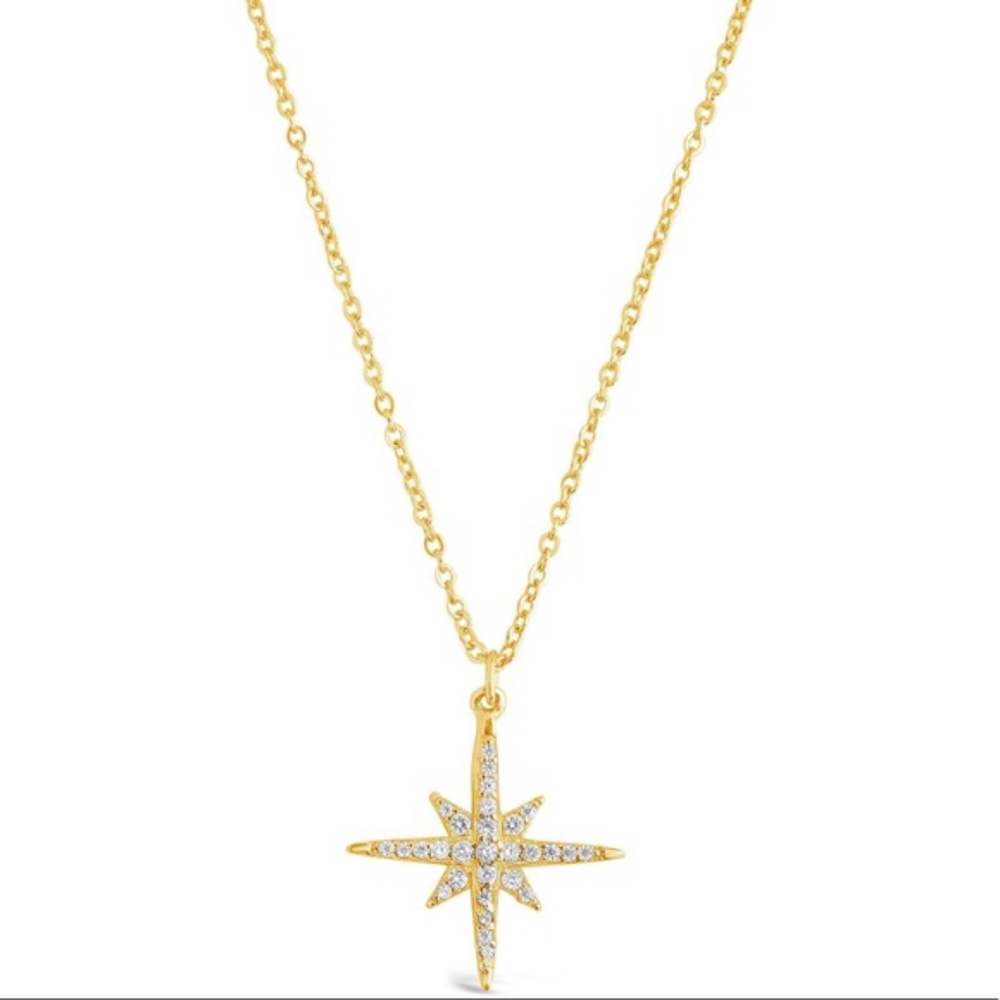 STERLING FOREVER Starburst Pendant Necklace